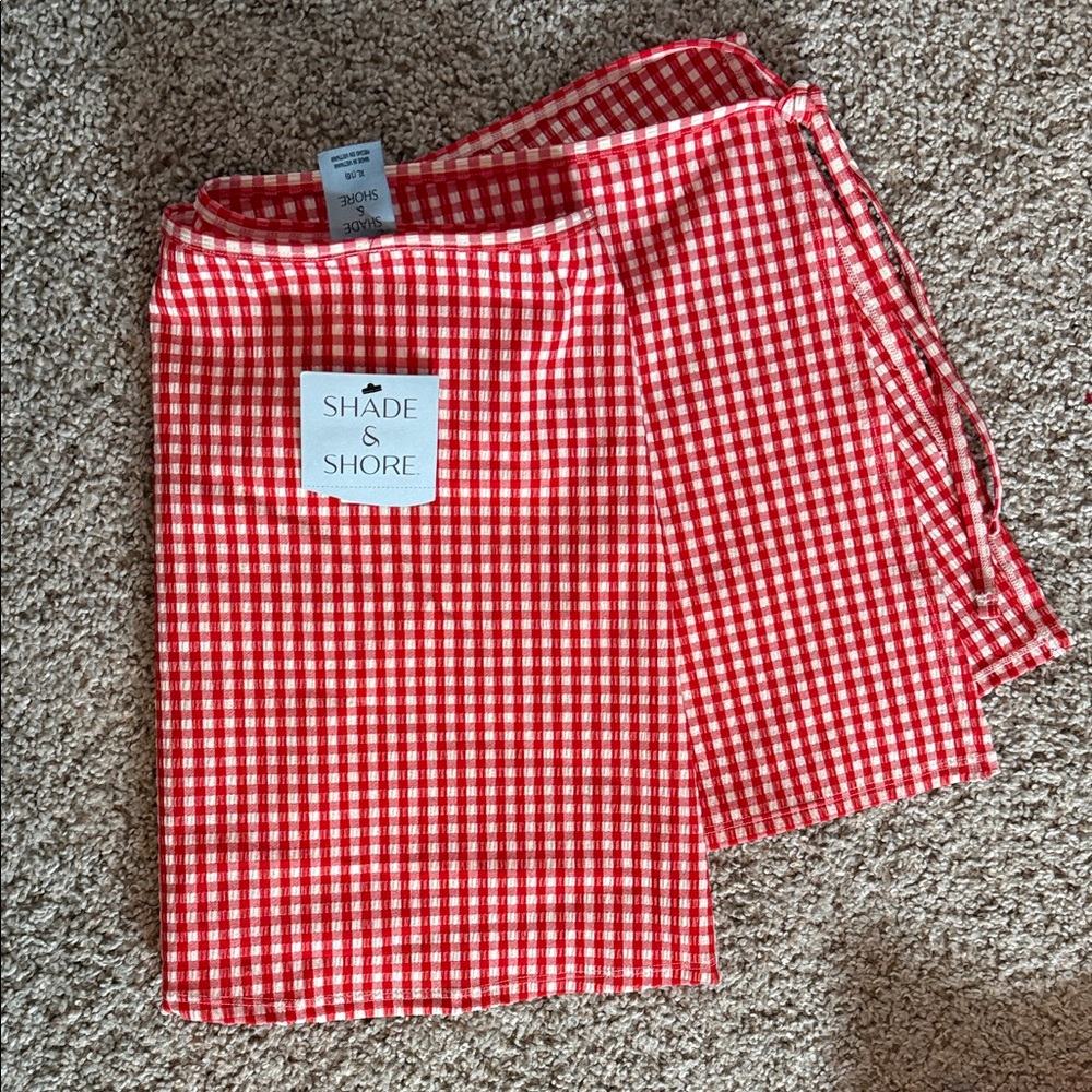 NWT Shade & Shore Gingham wrap Coverup - Picture 3 of 5